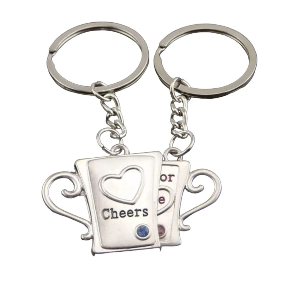 Couples Gift Set 2pc Bundle Love Coffee Tea Cups Beer Mugs Keychain Keyring